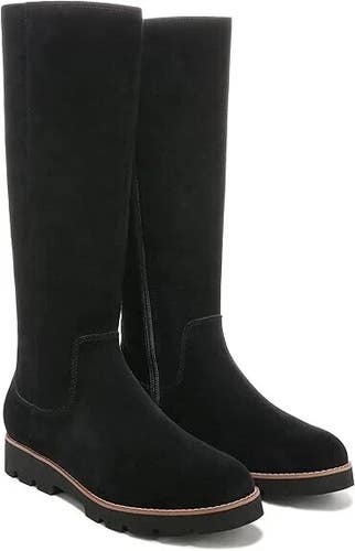 Vionic Gwen Boots Women's US 8 Black Suede Zipper Knee High Waterproof RHS6104