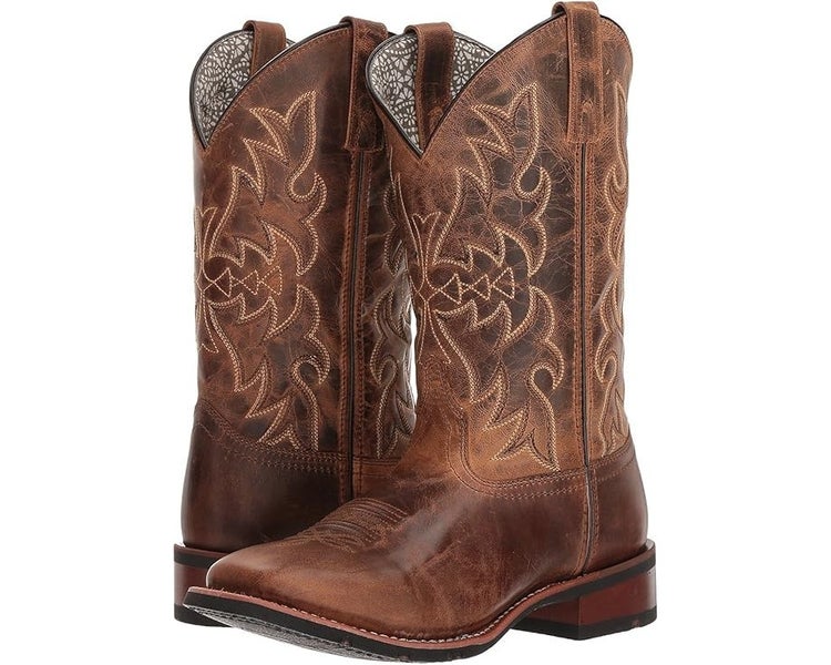 Laredo Anita Womens 7.5 Brown Leather Square Toe Mid-Calf Western Boots RHS6100