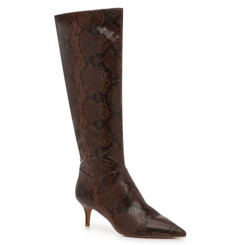 Jessica Simpson Flerran Boots Women's US 8 Brown Snake Print Kitten Heel ZAP599
