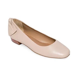 Bernardo Eloise Flat Women 6 Blush Leather Bow Detail Square Toe Slip-On RHS5831