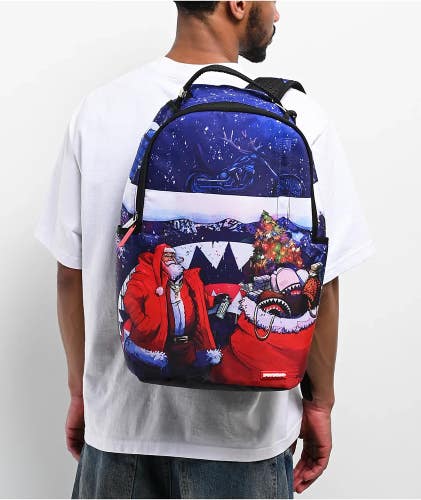 Sprayground Santa Sketchy Paint Backpack Unisex Multicolor Graphic Print SPR193