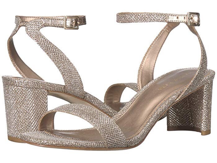 Pelle Moda Moira 2 Sandal Womens 10 Metallic Gold Ankle Strap Block Heel RHS5870