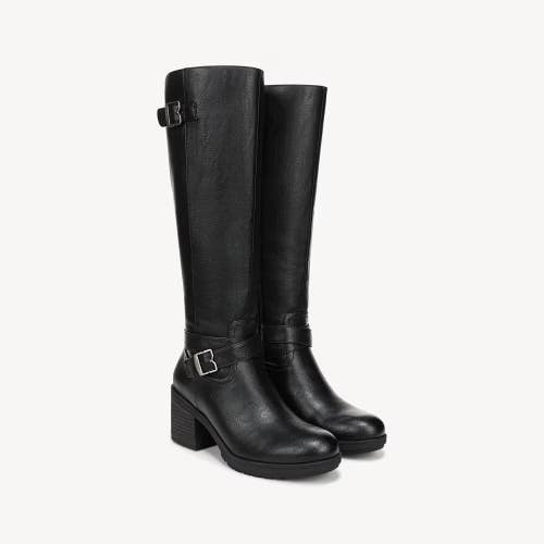 Dr. Scholl's Prairie Boots Women's 6 Black Leather Block Heel Knee High RHS6024