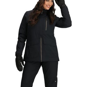 Obermeyer First Tracks Jacket Women's 12 Black Hooded Waterproof Full Zip GBO619