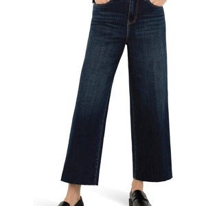 Liverpool Stride Crop Wide Cut Hem Jeans Women 10/30 Blue Denim High-Rise GBO666