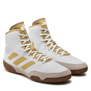 Adidas Tech Fall 2.0 FZ5389 Men's 8.5 White Vegas Gold Wrestling Shoes DWA2110