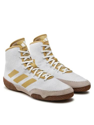 Adidas Tech Fall 2.0 FZ5389 Men's 8.5 White Vegas Gold Wrestling Shoes DWA2110