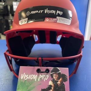 NEW! RIP-IT VISION PRO-MATTE FASTPITCH HELMET - Scarlet Red Color