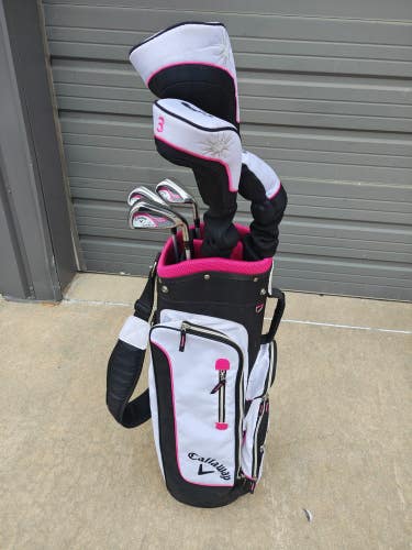 Callaway Solaire 7 Piece Ladies Flex Golf Set Cart Bag w Raincover