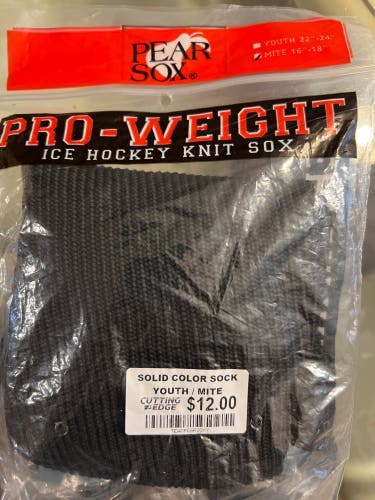 Black mite-youth hockey Socks (New)