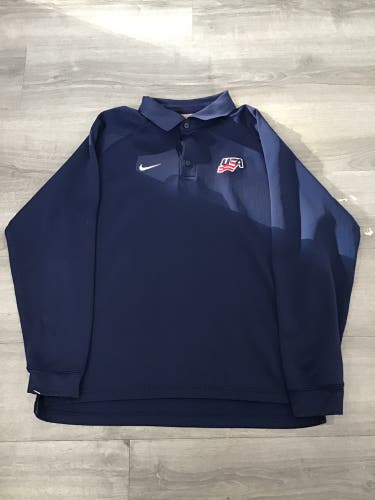 Team USA Blue Large Nike Heavyweight Button Down (New)