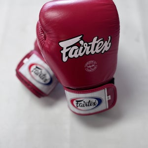 Red Fairtex Muay Thai Gloves 16oz Handcrafted Premium Leather (New)