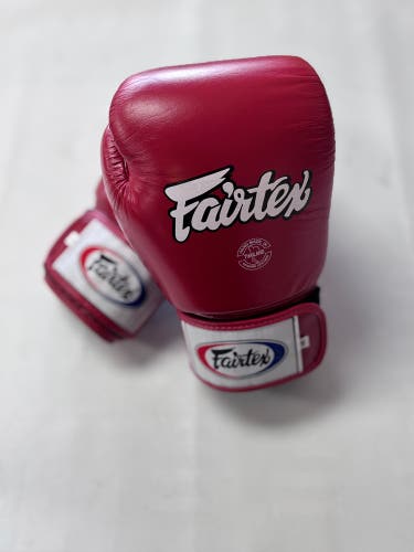 Red Fairtex Muay Thai Gloves 16oz Handcrafted Premium Leather (New)