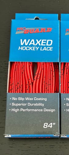 One Pair Wax Orange Hockey Laces, 84” New