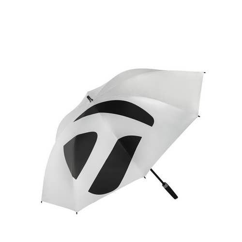NEW 2025 TaylorMade 60" Single Canopy Silver/Black Golf Sun Umbrella - Sunbrella