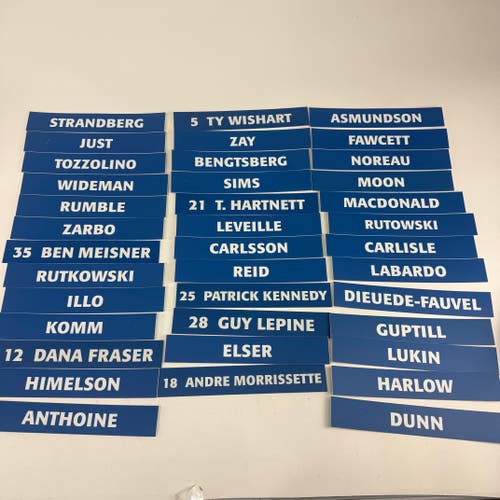 Solid Blue Locker Room Nameplates - - Unknown Team