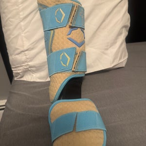 Baby blue/ tan EvoShield Leg guard Shin Guards