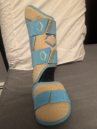 Baby blue/ tan EvoShield Leg guard Shin Guards