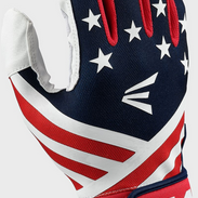 New Easton MAV GT BB/SB Batting Gloves White/Red/Navy LG 11851-EASMAVGTYBGUSL