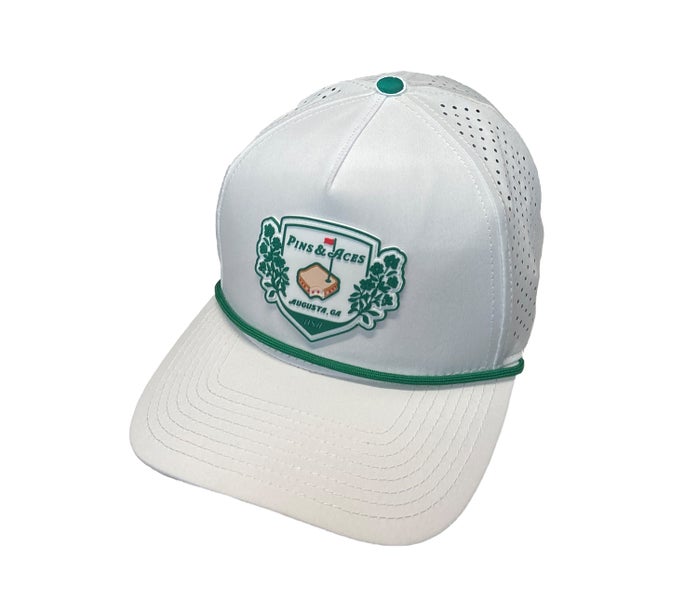 NEW 2025 Pins & Aces Augusta White Rope Snapback Golf Hat/Cap