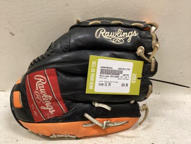 Used Rawlings RCS120NO BB/SB Glove LH Throw Black And Orange 12" 11725-S000496544