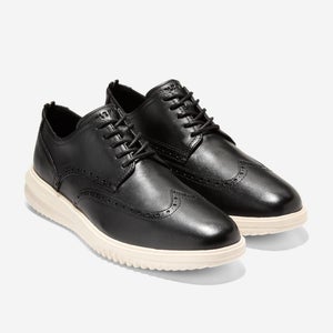 Cole Haan Grand+ C38712 Oxford Mens 8 Black Leather Wingtip Dress Shoes HAWK1706