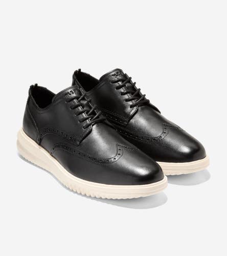 Cole Haan Grand+ C38712 Oxford Mens 8 Black Leather Wingtip Dress Shoes HAWK1706