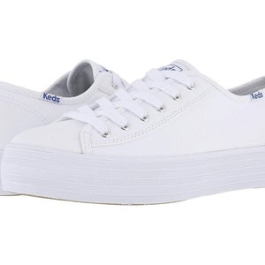 Keds Triple Kick WF57306 Sneaker Women 8.5 White Canvas Platform Shoes HAWK1420
