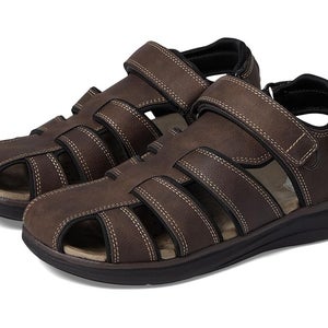 Dockers Byrd Fisherman Sandals Men's 14 Brown Faux Leather Hook & Loop HAWK1714
