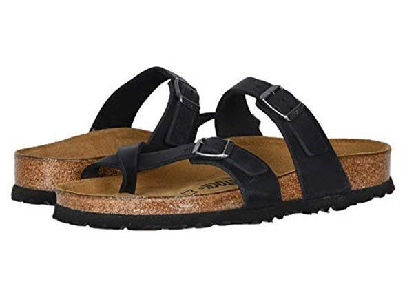 Birkenstock Mayari Thong Sandals Women's US Size 9 Black Oiled Leather HAWK1720