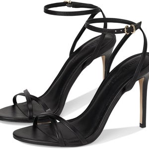 Steve Madden Jypsey Sandals Women's 6.5 Black Leather Stiletto Heel HAWK1765