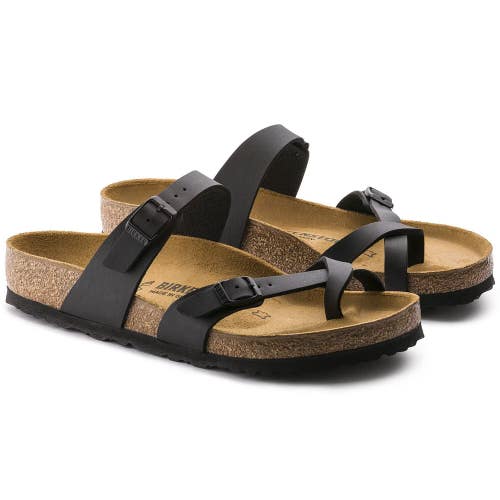 Birkenstock Mayari 0071793 Thong Women's US 6 Black Birko-Flor Sandals HAWK1694