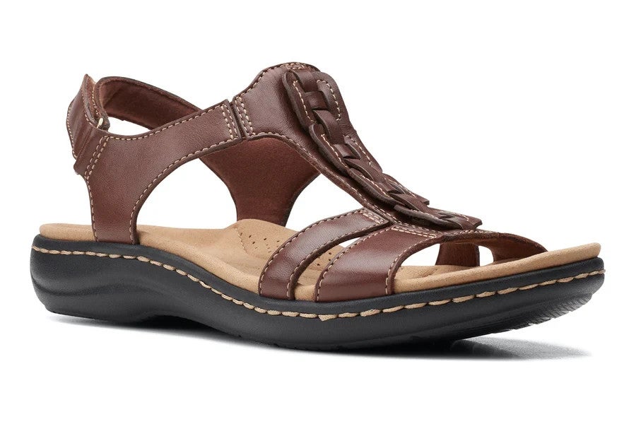 Clarks Laurieann Kay Slingback Sandals Women's Tan Leather Hook & Loop HAWK1428