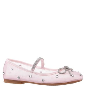 Nina Leva Mary Jane Girls 2C Blush Crystal Bow Slip-On Ballet Flats HAWK1754