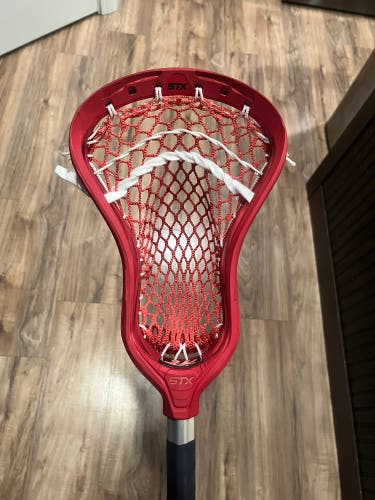 STX Hammer 1K lacrosse Head (Used) dyed red strung