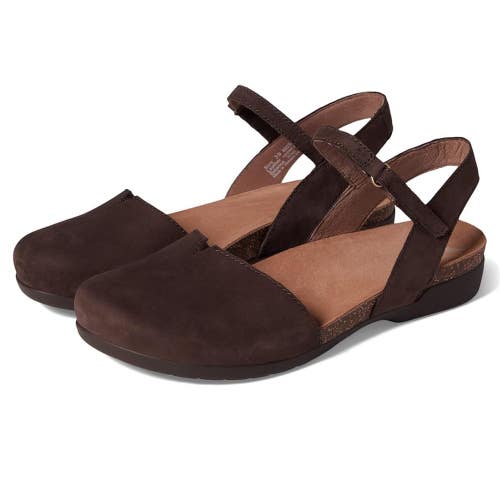 Dansko Rowan Sandals Women's US 5.5-6 Chocolate Milled Nubuck Mary Jane VER881