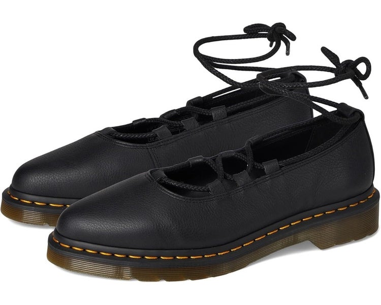 Dr. Martens Elphie II 40683001 Ballet Flat Womens 7 Black Leather Slip On VER948