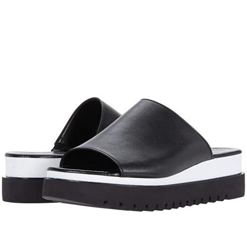 Gabor 44.613 Sandals Women's US 11 Black Leather Round Toe Slip-On Slide VER938