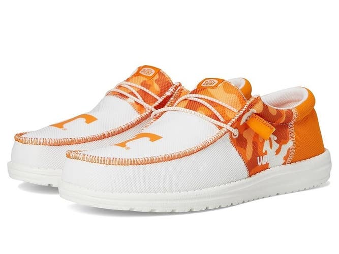 Hey Dude Wally Tri-Varsity Men's US 7 Orange White Moc Toe Slip-On Shoes VER772