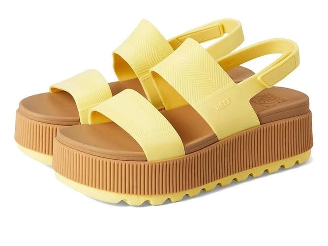 Reef Water Vista Higher CJ7122 Sandal Women 9 Yellow Slingback Platform VER775