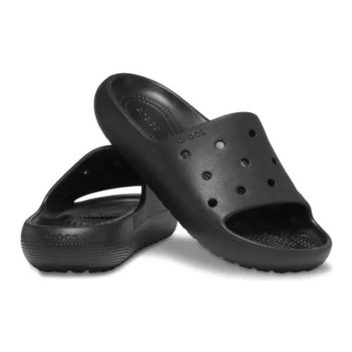 Crocs Classic 209401-001 Slide Men's 11 Black Perforated Slip On Sandals VER780