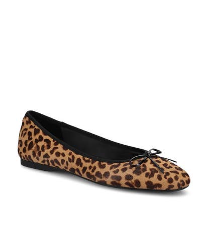 Birdies The Hummingbird Women's US 8.5 Leopard Print Haircalf Ballet Flat VER884
