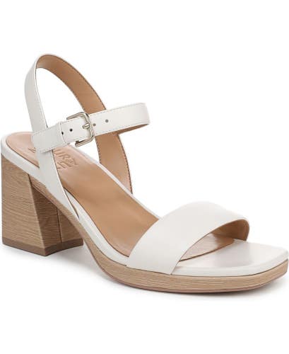Naturalizer Rose Dress Sandals Women's US 6.5W White Leather Slingback VER741