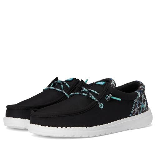 Hey Dude Wally Funk Sharks 43750-0C4 Kids US 2 Black Canvas Comfort Shoes VER936