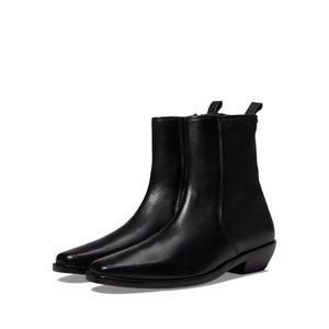 Madewell the Idris Boots Women's US 8 True Black Leather Ankle Bootie VER943
