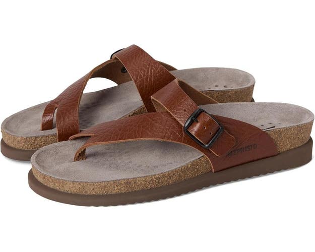 Mephisto Helen Thong Women's US 10 Desert Leather Adjustable Strap Sandal VER883