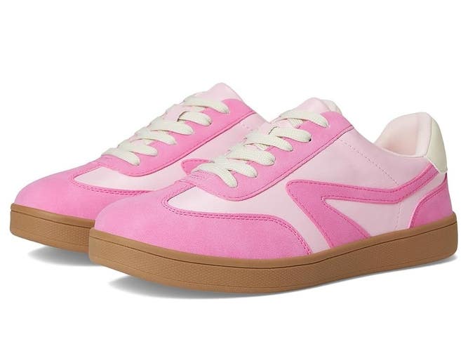 DV by Dolce Vita Valentina Sneakers Womens US 10 Pink Shiny Leather Shoes VER803