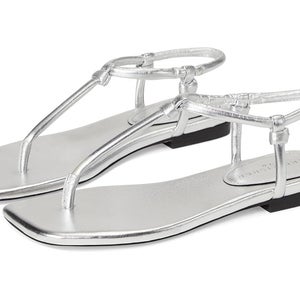 Marc Fisher LTD Maycee Women's US 9 Silver Leather Slingback Sandals VER758