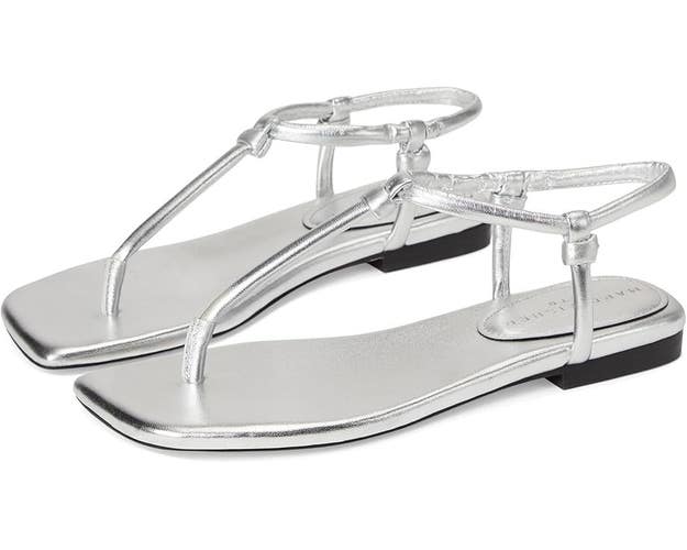 Marc Fisher LTD Maycee Women's US 9 Silver Leather Slingback Sandals VER758