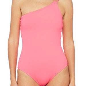 La Blanca Island Swimsuits Women's 16 Pink Stretch One-Shoulder One-Piece JZZ479